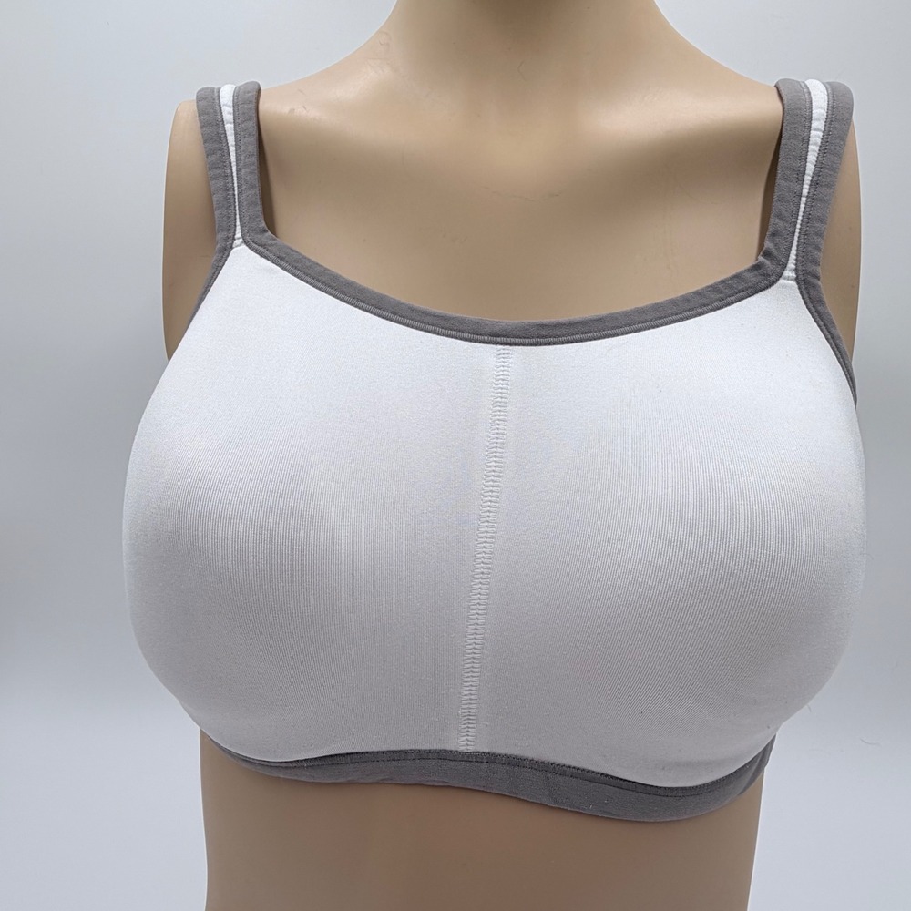 Natori Gravity High Impact Sports‎ Bra 36C White Grey Coolmax 731050
